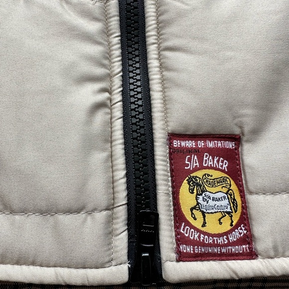 NWT Baker Country Quilted Tan Plaid Vest size S - Picture 7 of 9